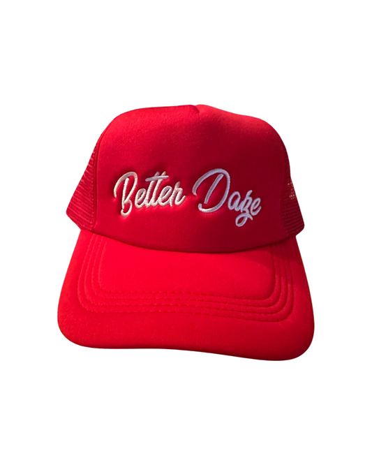 Red trucker hat